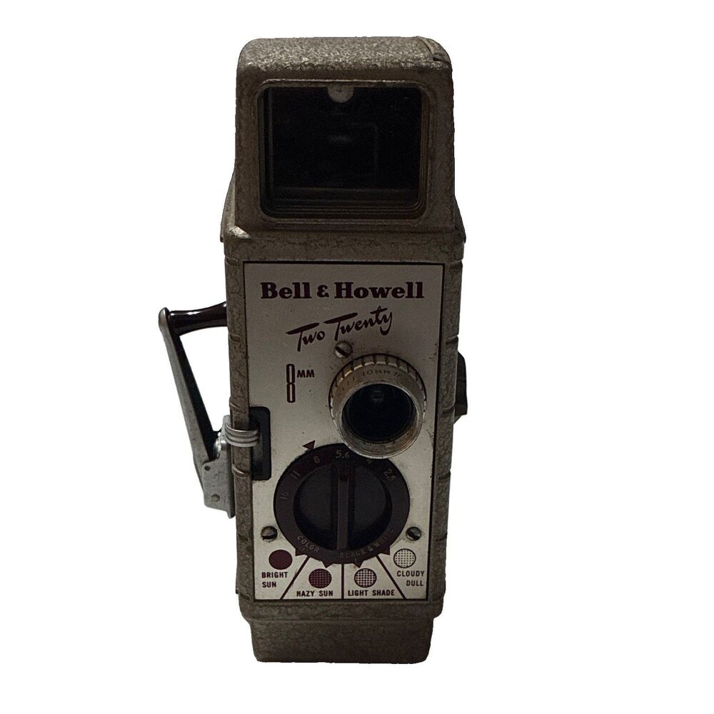 Vintage Bell & Howell Two-Twenty 8mm Movie Camera 10mm Lens Working Tested